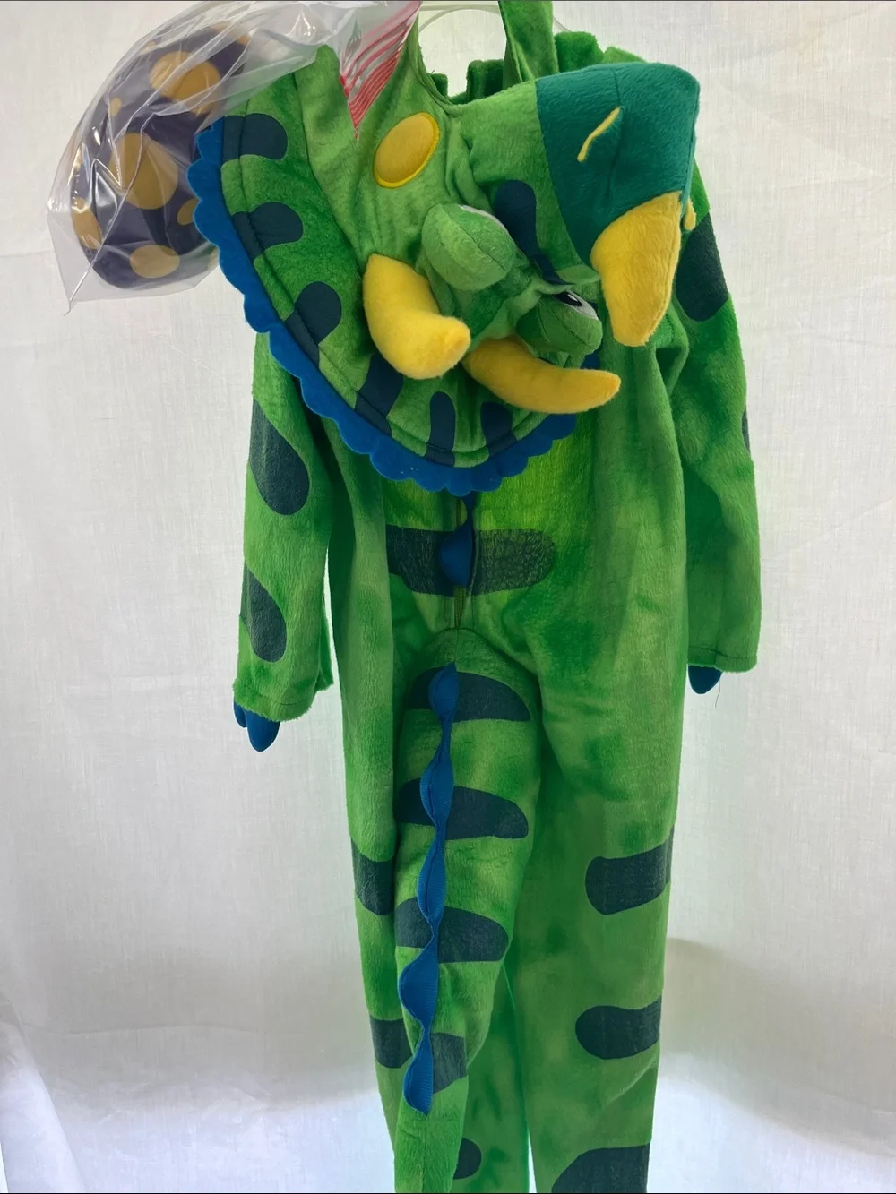 Green Triceratops Toddler Costume with Plush Egg - 3T